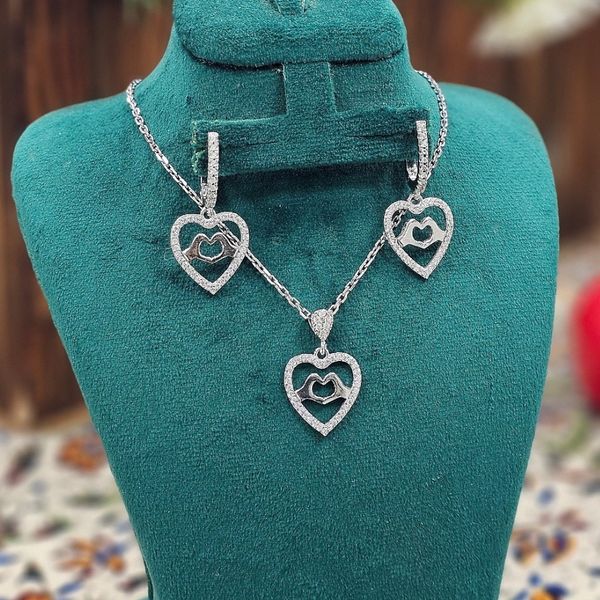 نیم ست نقره زنانه قلب