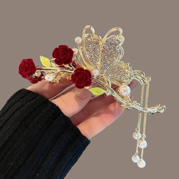 کلیپس مجلسی مدل گل رز و پروانه