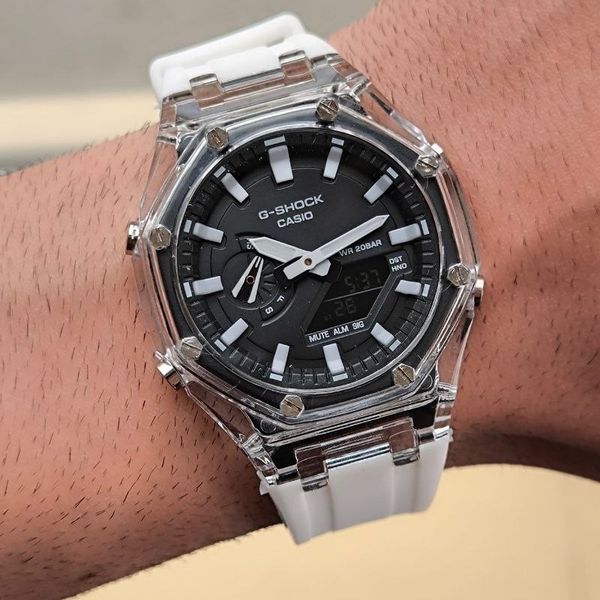 ساعت جی شاک سفید- کاسیو جی شاک پمپی فول امکانات - ساعت مچی جیشاک G-Shock - کد 0011