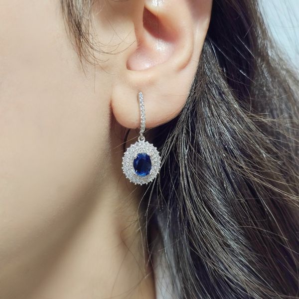 نیم ست نقره زنانه سنگ آبی