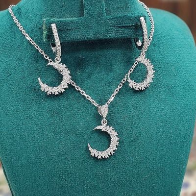 نیم ست نقره طرح ماه تابان