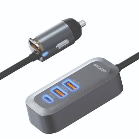 شارژر فندکی گرین لاین Green Lion Triple QC and PD Car Charger GN100WPDQCBK توان 100 وات
