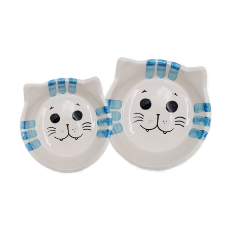 ظرف آب و غذای سرامیکی گربه پرس‌پت مدل طرح گربه (سایز کوچک) / PersPet Ceramic Cat Water & Food Bowl CS3