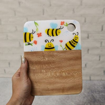 تخته سرو چوب طبیعی نقاشی شده مدل زنبور