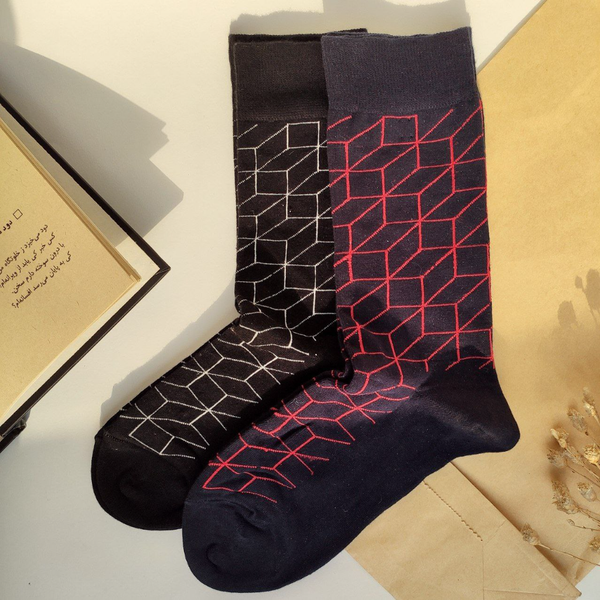 جوراب ساقدار مردانه طرح پرسپکتیو برند بارکد