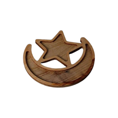 اردوخوری چوبی طرح ماه و ستاره