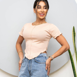 تیشرت پایین هلالی تمام ژور