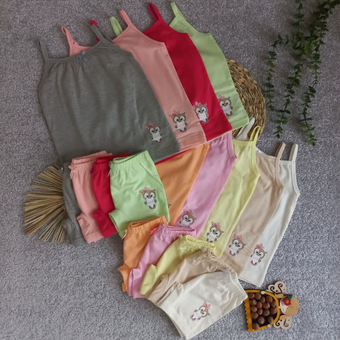 تاپ بندی و شورت پادار پاپیون دار