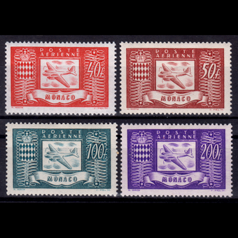 تمبر پست هوایی موناکو 1946 میلادی سری کامل 4 عددی