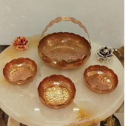 سرویس آجیل خوری مسی چکشی کار دست یزدی
