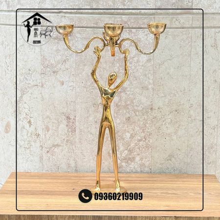 شمعدان پنج شعله بالرین فلزی