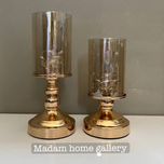 ست شمعدان غنچه گل حباب دار فلزی