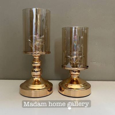 ست شمعدان غنچه گل حباب دار فلزی