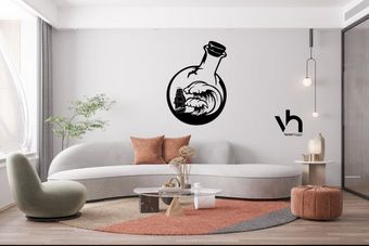دیوارکوب فلزی بطری دریایی
