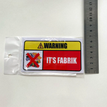 استیکر PVC طرح WARNING فابریکه
