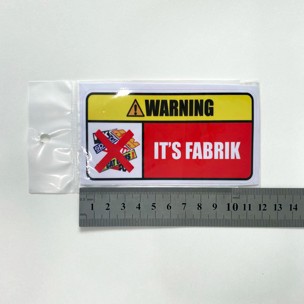 استیکر PVC طرح WARNING فابریکه