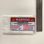 استیکر PVC طرح PASSENGER RULES قرمز