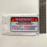 استیکر PVC طرح VEHICLE RULES