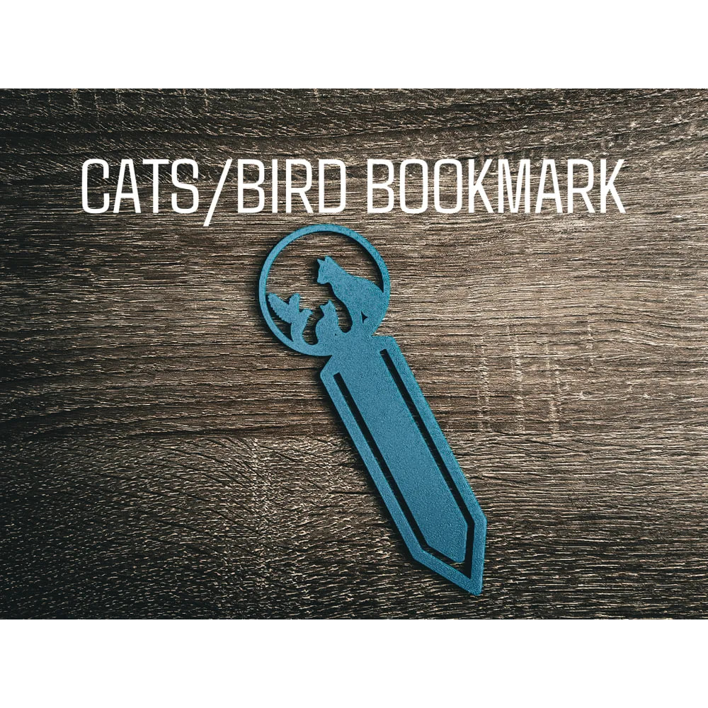 بوکمارک طرح گربه و پرنده