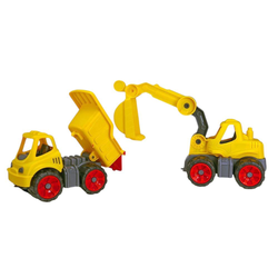 ماشین اسباب بازی بیل مکانیکی و کامیون کوچک کیوان تویز K1-7