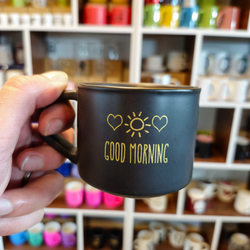 فنجان مشکی مات صبح بخیر