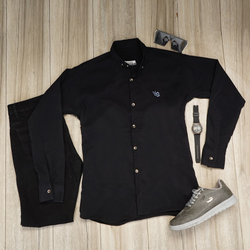 پیراهن مردانه مشکی مدل VQ ویژه