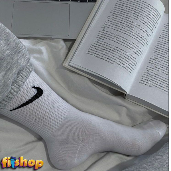جوراب ساق بلند نایک (مشکی و سفید)