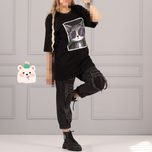 تیشرت لانگ freak cat