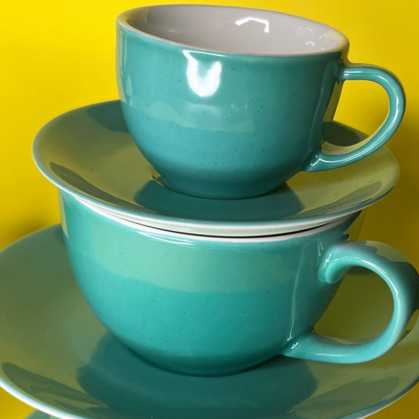 فنجان قهوه فیروزه ای