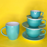 فنجان قهوه فیروزه ای