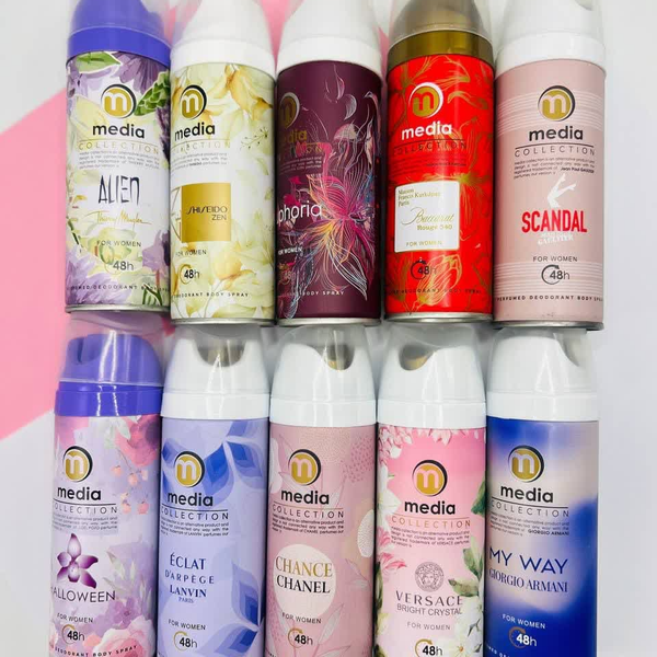 اسپری بدن میدیا مدل 12 رایحه | خوشبوکننده ماندگار زنانه و مردانه