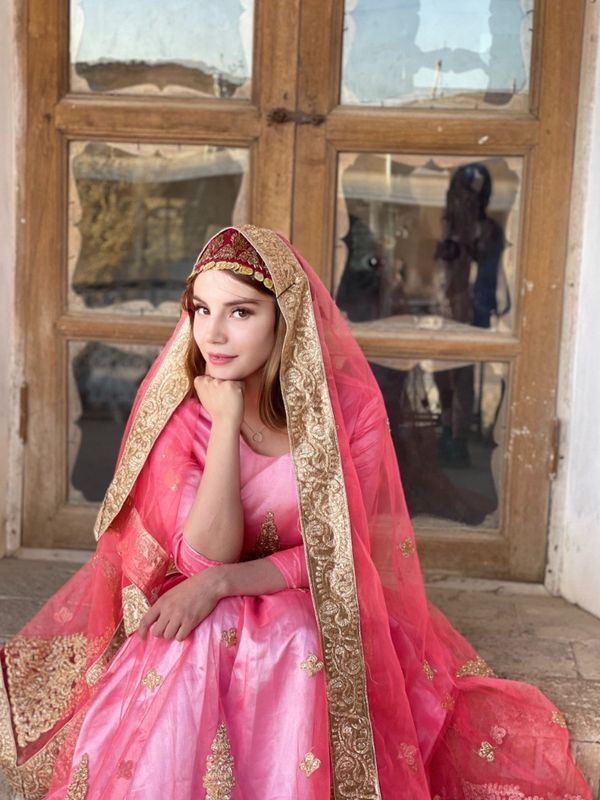 لباس محلی سبک چنارین  رنگ صورتی