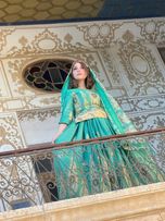 لباس محلی سبک چنارین  رنگ سبز درباری