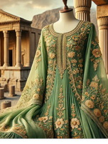 تن پوش فاخر سبز درباری