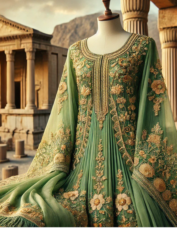 تن پوش فاخر سبز درباری