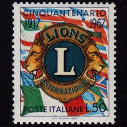 تمبر ایتالیا 1967 پنجاهمین سالگرد LIONS Club