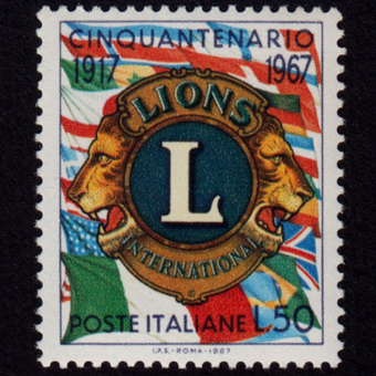 تمبر ایتالیا 1967 پنجاهمین سالگرد LIONS Club
