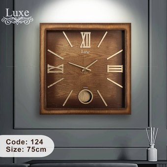 ساعت دیواری چوبی مدل لوکس 124