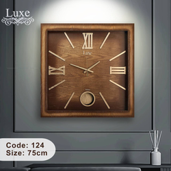 ساعت دیواری چوبی مدل لوکس 124