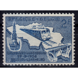تمبر بلژیک راه آهن برقی بروکسل لوکزامبورگ 1956