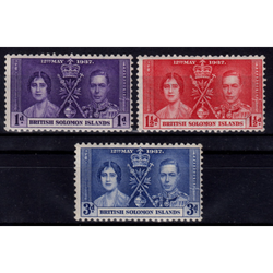 تمبر تاج گذاری جورج پنجم و ملکه الیزابت 1937 Solomon Islands