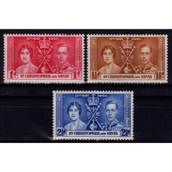 تمبر تاج گذاری جورج پنجم و ملکه الیزابت 1937 st christopher and nevis