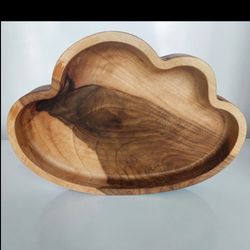 ظرف چوب گردو طرح ابر مناسب میوه و غذای کودک