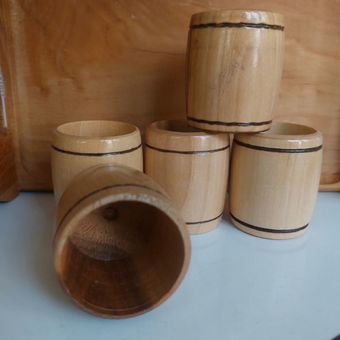 شات قهوه چوب گردو6تایی