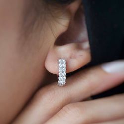 گوشواره نقره حلقه ای مینیمال