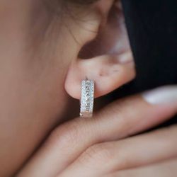 گوشواره نقره حلقه ای لاکچری