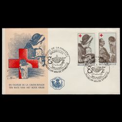 پاکت کمیاب مهرروز تمبر صلیب سرخ بلژیک 1968