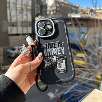 کاور سیلیکونی طرح TIME IS MONEY بند دار