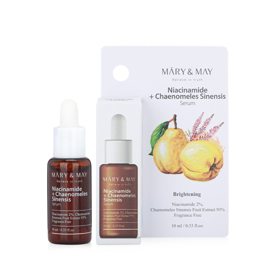 سرم روشن‌کننده نیاسین مری اند می  Mary & May NiacinamideChaenomeles Sinensis Serum (Mini 10ml)