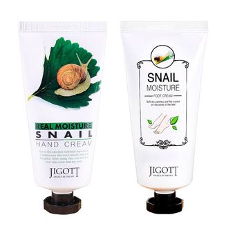 کرم دست و کرم پا   Jigott Real Moisture Hand & Foot Cream Set – Snail